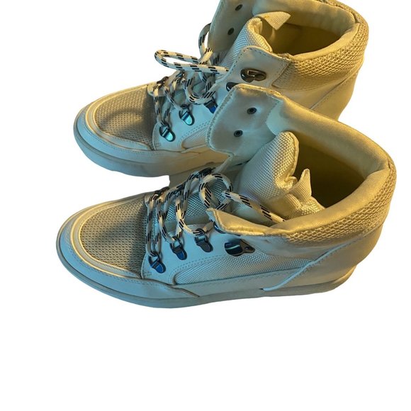 Madden Girl Negan white black and sliver high top chunky boots size 8.5 M - Picture 10 of 12